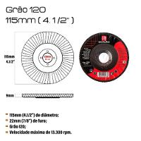Kit 10 Discos De Lixa Flap De Fibra 115mm 4” Grão 120 - 2