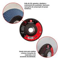 Kit 10 Discos De Lixa Flap De Fibra 115mm 4” Grão 120