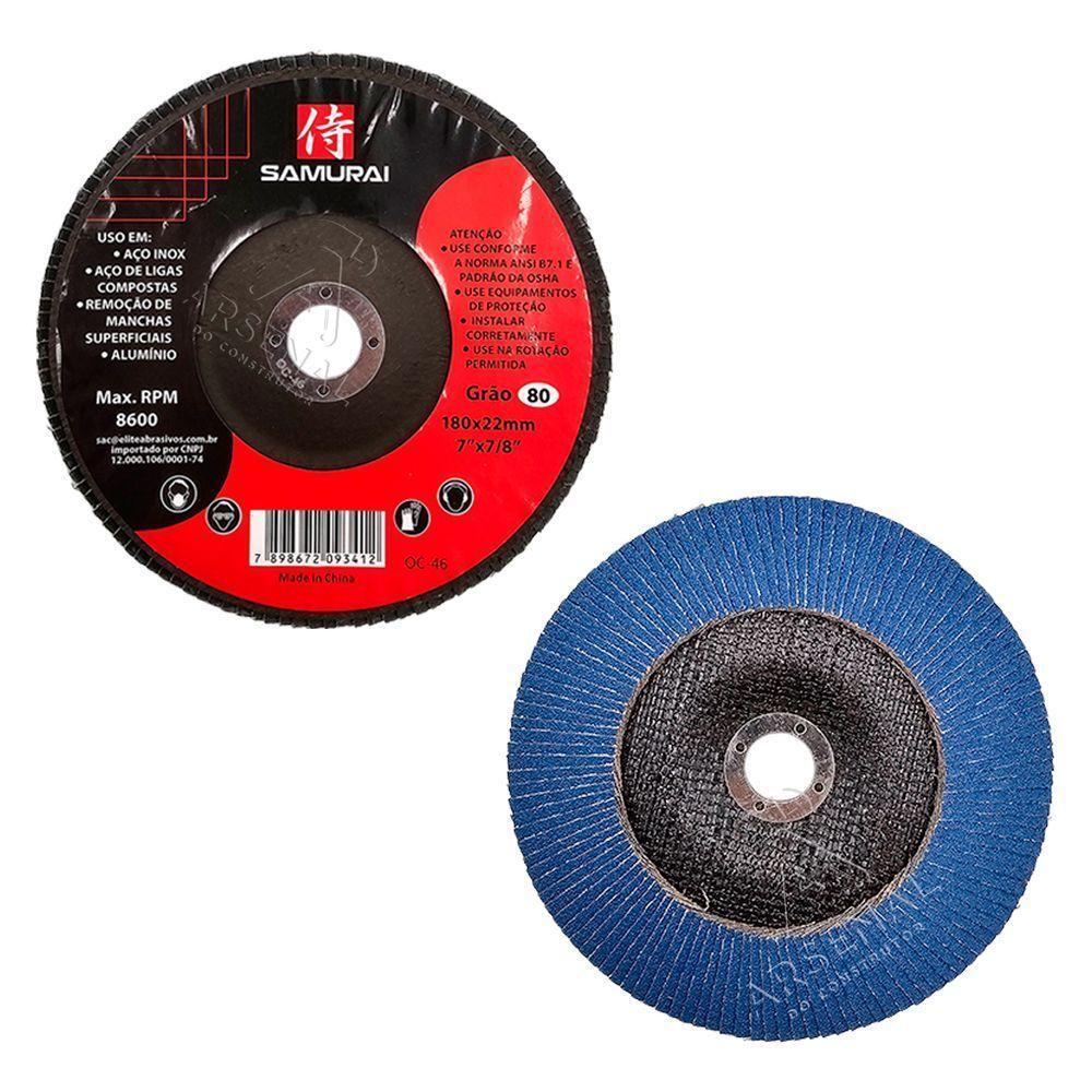 Kit 10 Discos De Lixa Flap De Fibra 180mm 7” Grão 80 - 4