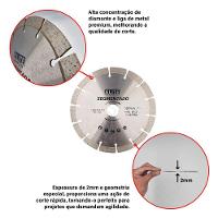 Disco Diamantado Segmentado 180mm 7 Polegadas Elite - 3