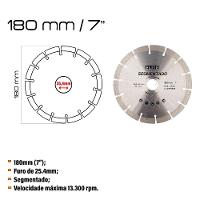 Disco Diamantado Segmentado 180mm 7 Polegadas Elite - 5