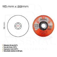 Kit 50 Discos De Corte Inox Fino 1mm Samurai 115x22mm 4 1/2 - 5