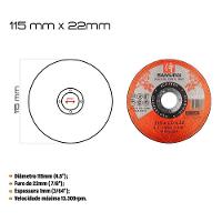 Kit 100 Discos De Corte Inox Fino 1mm Samurai 115x22mm 4 1/2 - 6