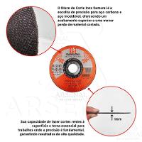 Kit 10 Discos De Corte Inox Fino 1mm Samurai 115x22mm 4 1/2 - 2