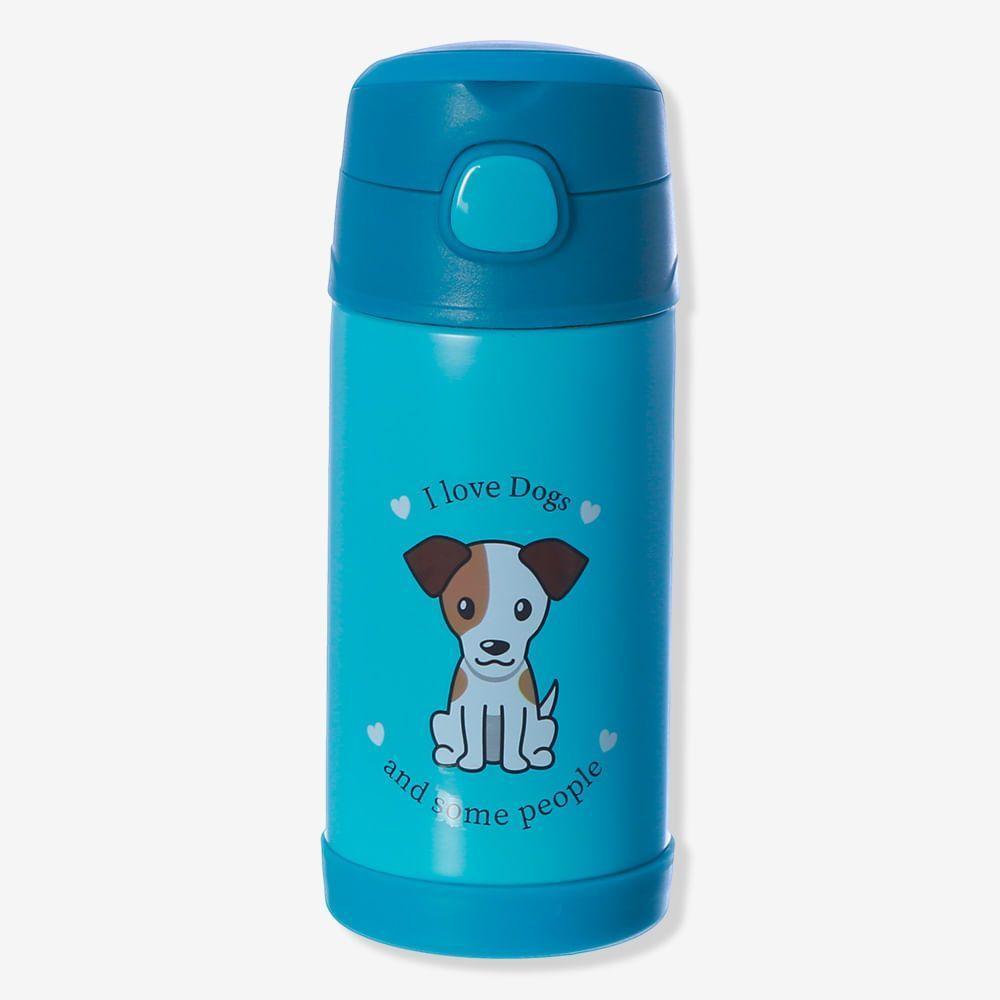 Garrafa Infantil Click Com Canudo I Love Dogs - Zonacriativa - 1