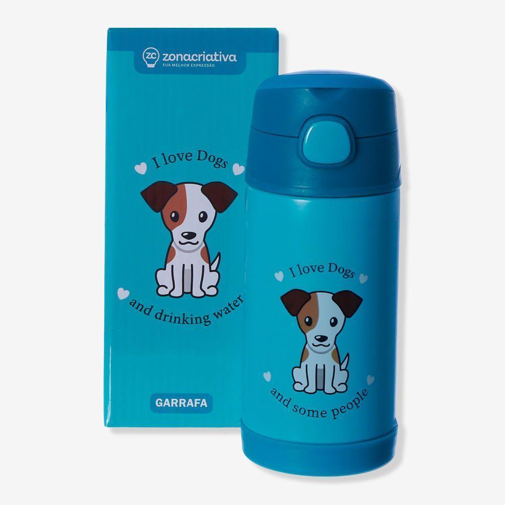 Garrafa Infantil Click Com Canudo I Love Dogs - Zonacriativa - 2