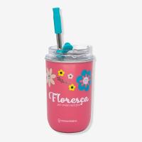 Copo Neo Com Canudo Amigas Floral Zonacriativa - 1