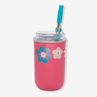 Copo Neo Com Canudo Amigas Floral Zonacriativa - 3