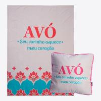 Almofada Com Manta Avó Azulejo Floral Zonacriativa - 1