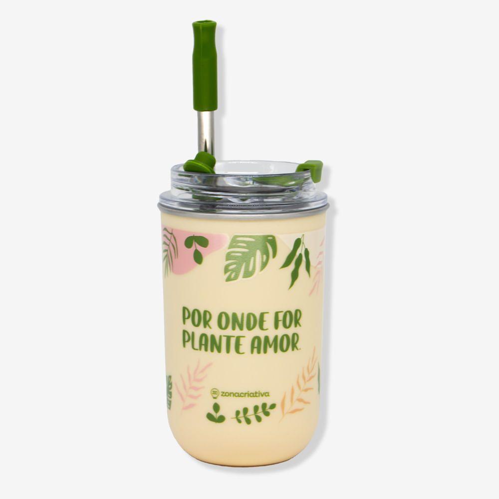 Copo Neo Com Canudo Jardinagem Zonacriativa - 1