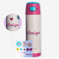 Garrafa Top Handle Amigas Floral Zonacriativa - 1