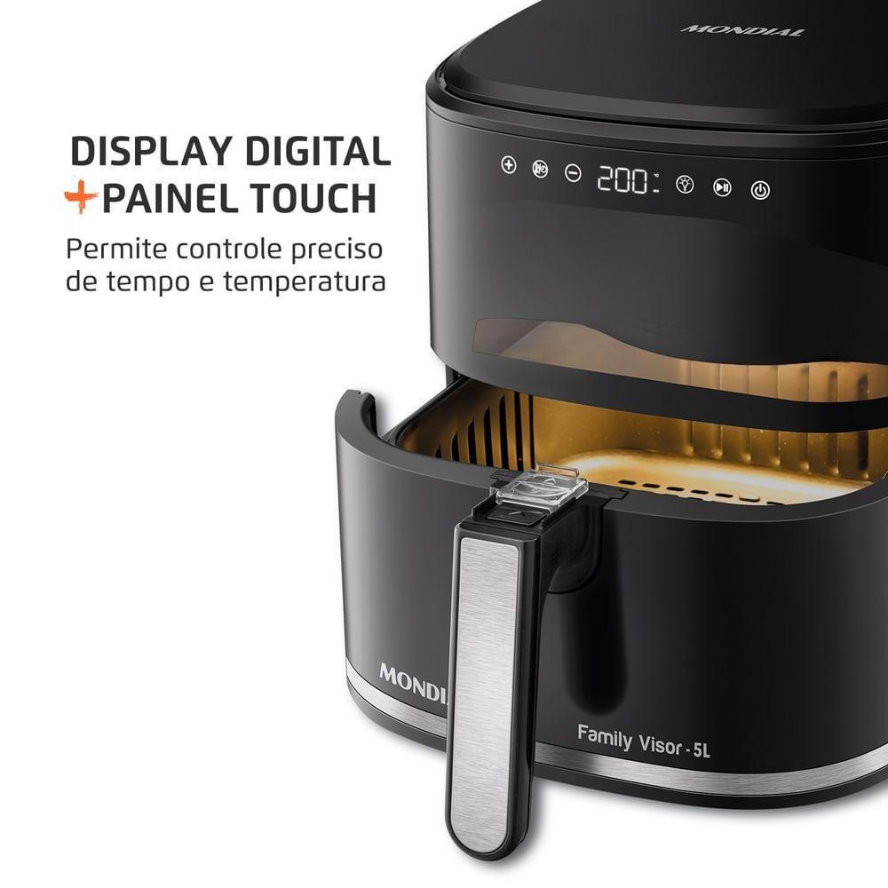 Fritadeira Sem Óleo Air Fryer Digital 5L Mondial Preto 2000w AF-50-DV 60hz 220V - 6