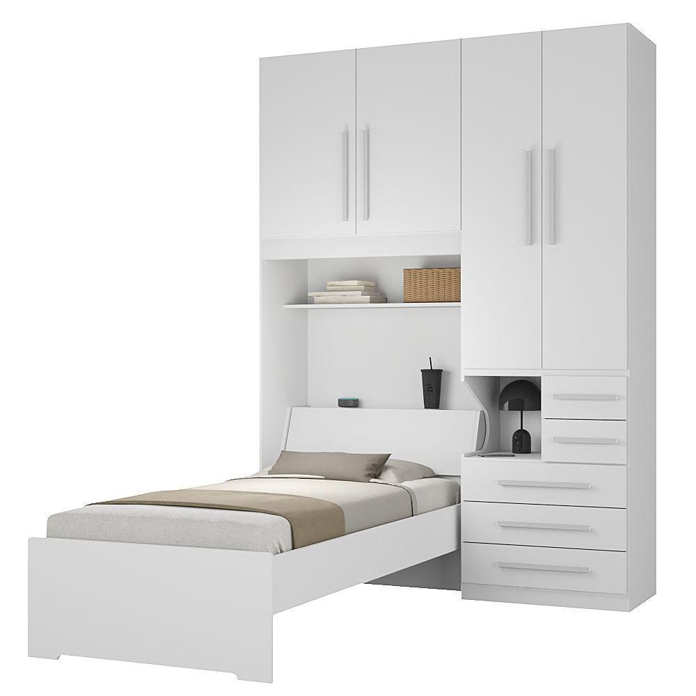 Dormitório De Solteiro Sem Cama 1225s Direito Branco - 1