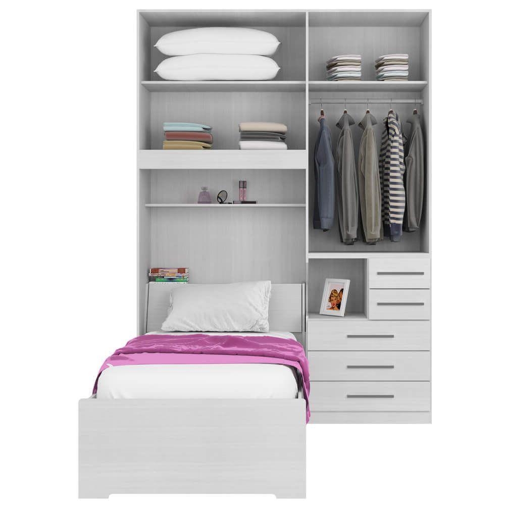 Dormitório De Solteiro Sem Cama 1225s Direito Branco - 2