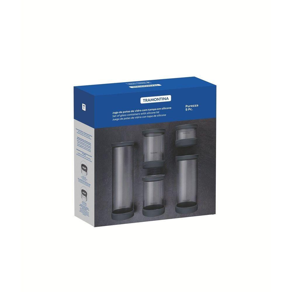 Jogo Potes Vidro Herméticos Tramontina Purezza Borosilicato Tampa Tramontina - 3