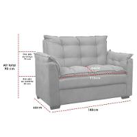 Sofá 2 Lugares Confortável Pequeno 140cm Small Herrero Marsala - 2