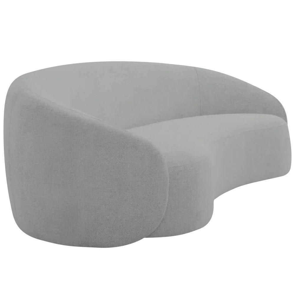 Kit Sofá 3 Lugares 200cm E 2 Poltronas Orgânica Luxo Recepção Amore Bouclé Cinza - 4