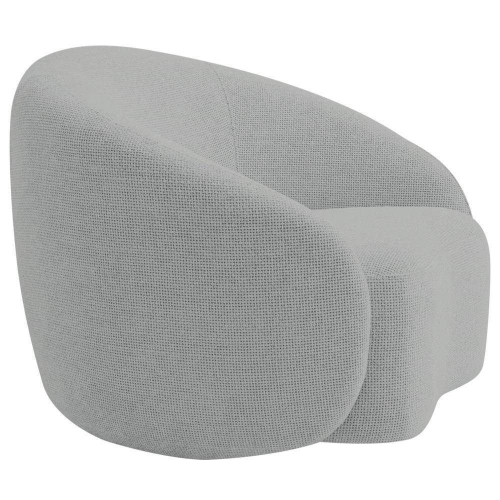 Kit Sofá 3 Lugares 200cm E 2 Poltronas Orgânica Luxo Recepção Amore Bouclé Cinza - 7