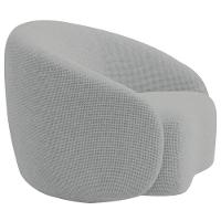 Kit Sofá 3 Lugares 200cm E 2 Poltronas Orgânica Luxo Recepção Amore Bouclé Cinza - 7