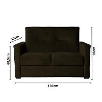 Sofá 2 Lugares Pequeno Alice E Porta Controle HerreiroMarrom - 2