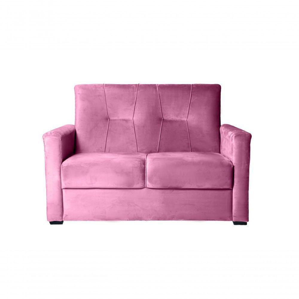 Sofá 2 Lugares Pequeno Alice E Porta Controle Herreiro Rosa - 1