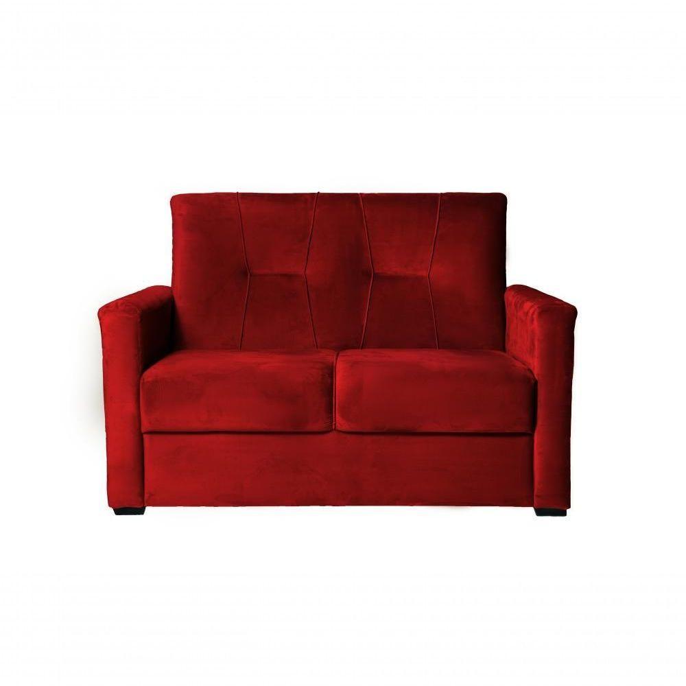Sofá 2 Lugares Pequeno Alice E Porta Controle Herreiro Vermelho - 1