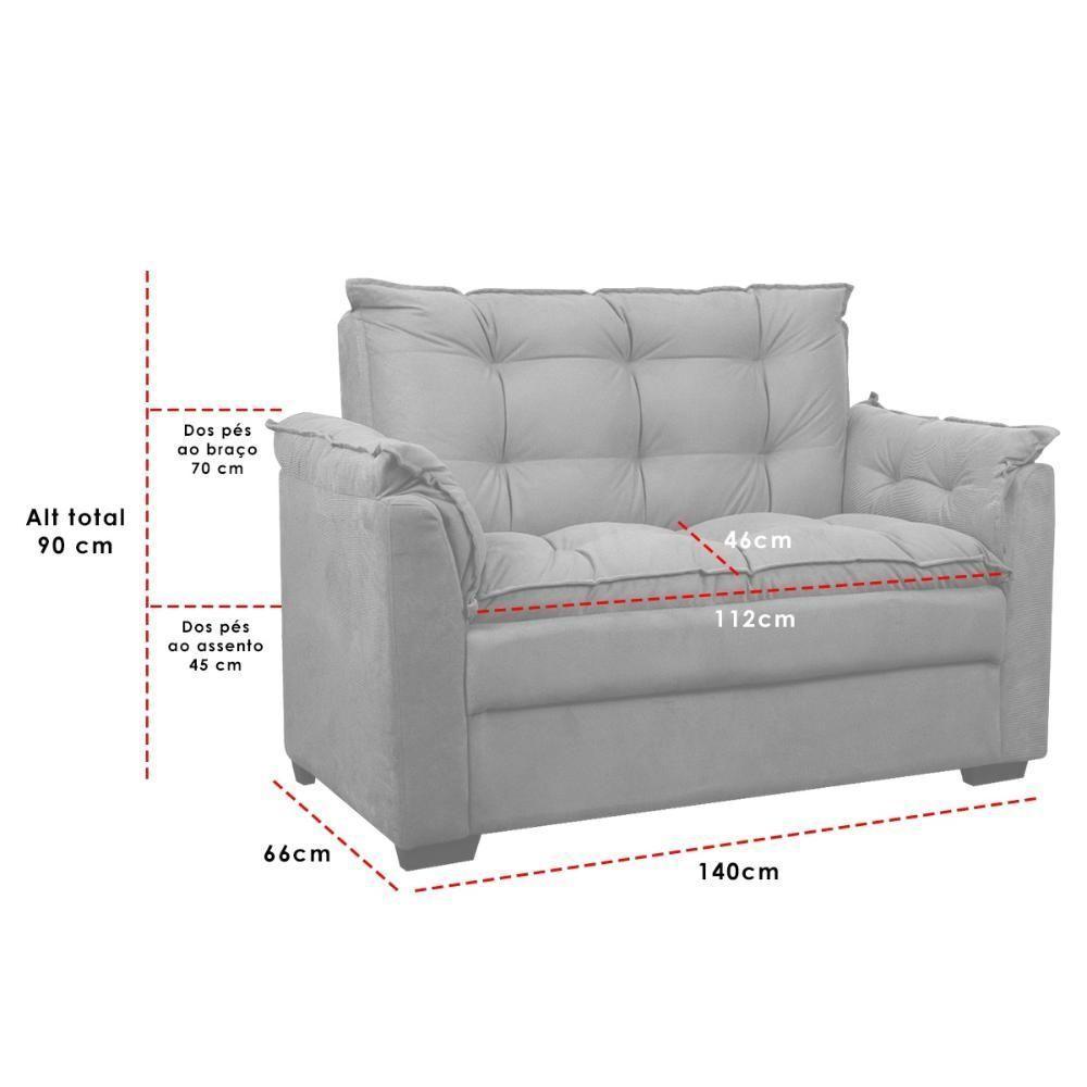 Sofá 2 Lugares Confortável Pequeno 140cm Small Herrero Marrom Claro - 2