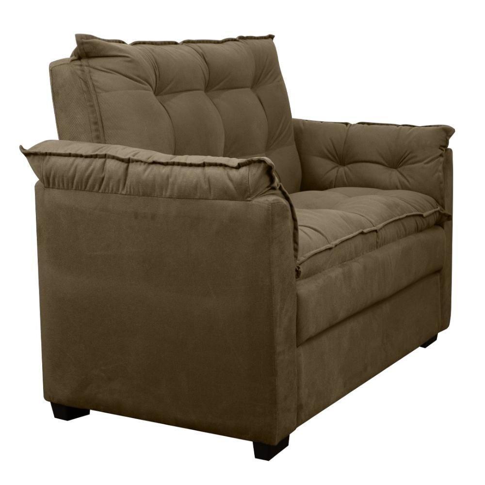 Sofá 2 Lugares Confortável Pequeno 140cm Small Herrero Marrom Claro - 4