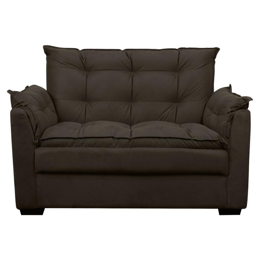 Sofá 2 Lugares Confortável Pequeno 140cm Small Herrero Marrom Escuro - 2