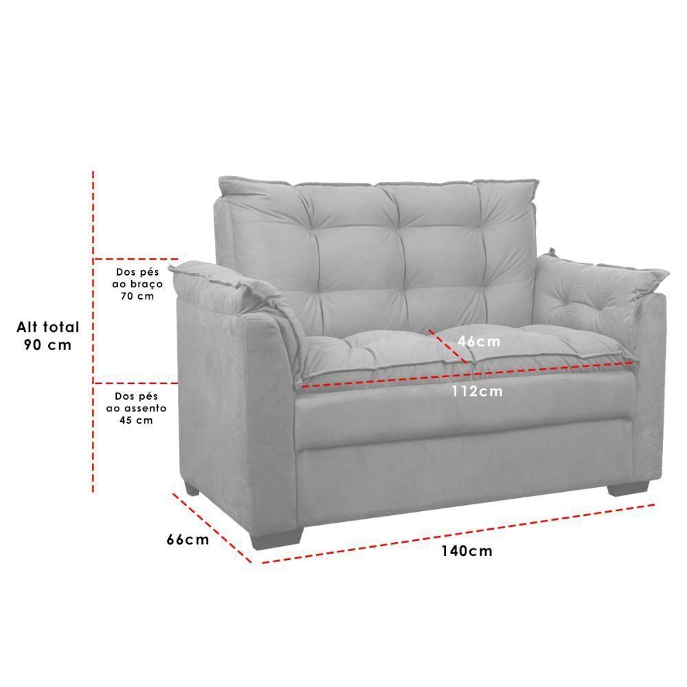 Sofá 2 Lugares Confortável Pequeno 140cm Small Herrero Marrom Escuro - 3