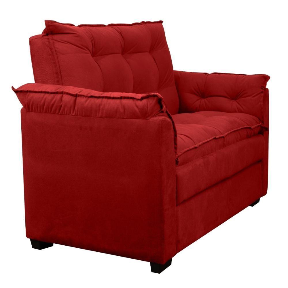 Sofá 2 Lugares Confortável Pequeno 140cm Small Herrero Vermelho - 4