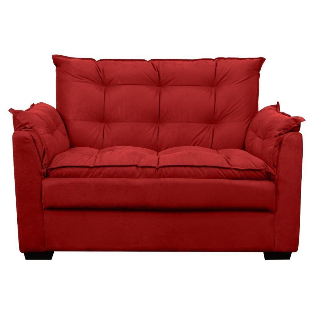 Sofá 2 Lugares Confortável Pequeno 140cm Small Herrero Vermelho - 5