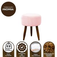 Puff Decorativo Redondo Pé Palito Herrero Rosa Bebe - 2