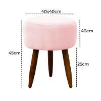Puff Decorativo Redondo Pé Palito Herrero Rosa Bebe - 3