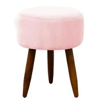 Puff Decorativo Redondo Pé Palito Herrero Rosa Bebe - 5