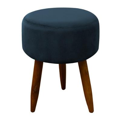Puff Decorativo Redondo Pé Palito Herrero Azul Marinho