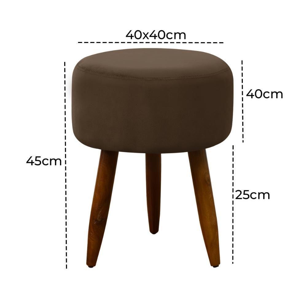 Puff Decorativo Redondo Pé Palito Herrero Marrom Claro - 3