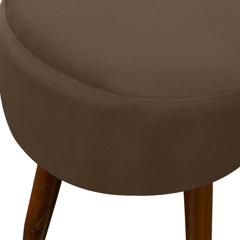 Puff Decorativo Redondo Pé Palito Herrero Marrom Claro - 4