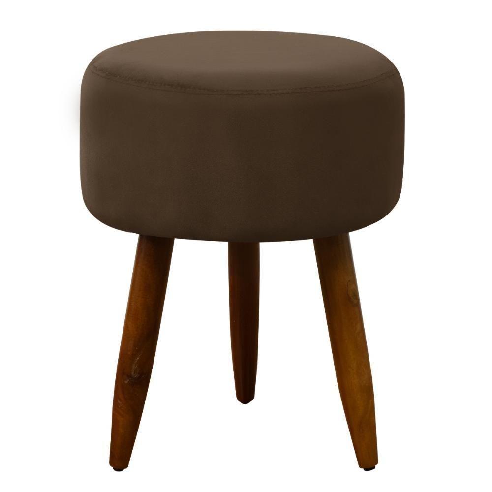 Puff Decorativo Redondo Pé Palito Herrero Marrom Claro - 5