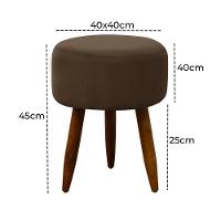 Puff Decorativo Redondo Pé Palito Herrero Marrom Claro - 3