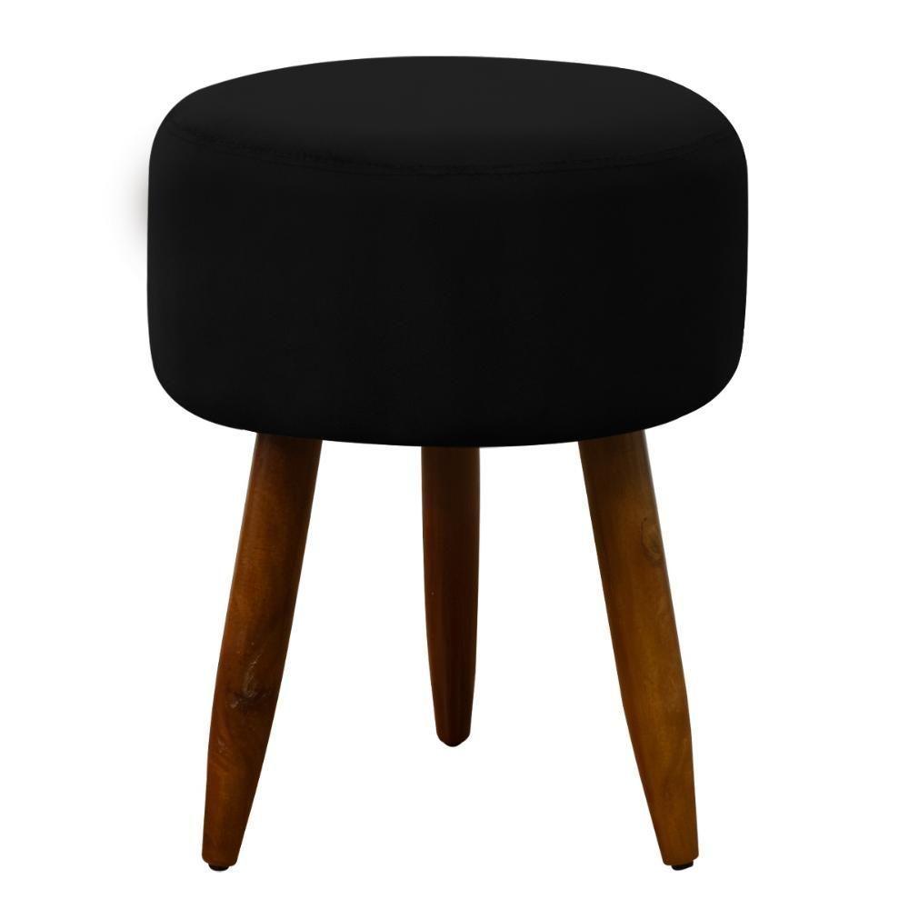 Puff Decorativo Redondo Pé Palito Herrero Preto - 5