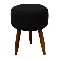 Puff Decorativo Redondo Pé Palito Herrero Preto - 1