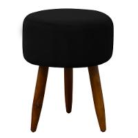 Puff Decorativo Redondo Pé Palito Herrero Preto - 5