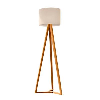 Luminária De Chão Classic Pés De Madeira Cúpula Off White/Nature