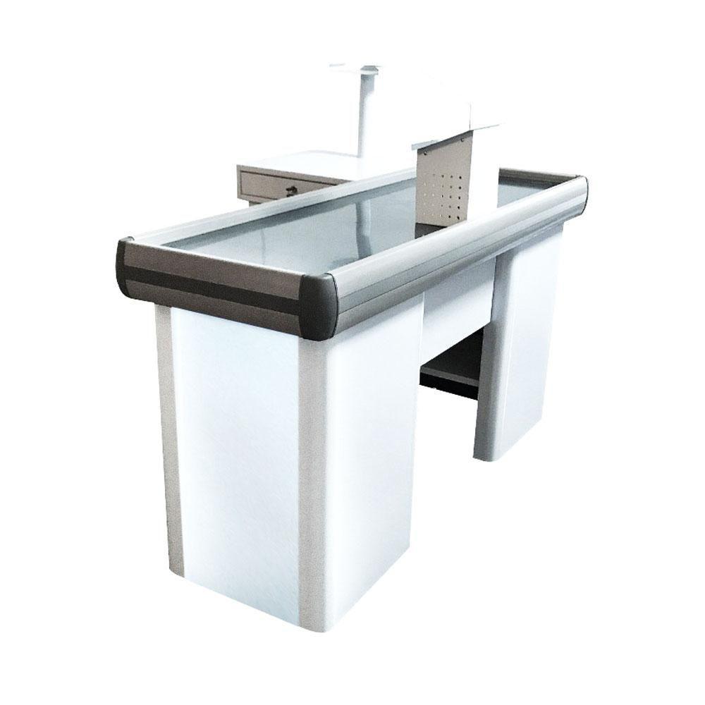 Empacotador Check Out 1,50 Caixa De Supermercado Com Recorte Para Balança Branco - Sa Gondolas - 1