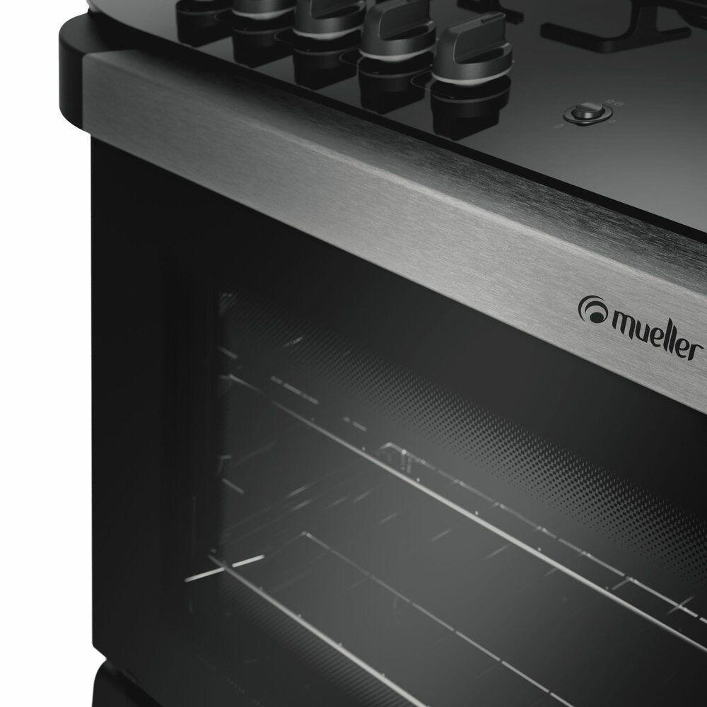 Fogão A Gás De Piso Decorato Vetro G3 5 Bocas Mueller Preto Fosco Bivolt - 6