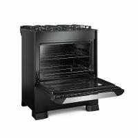 Fogão A Gás De Piso Decorato Vetro G3 5 Bocas Mueller Preto Fosco Bivolt - 7