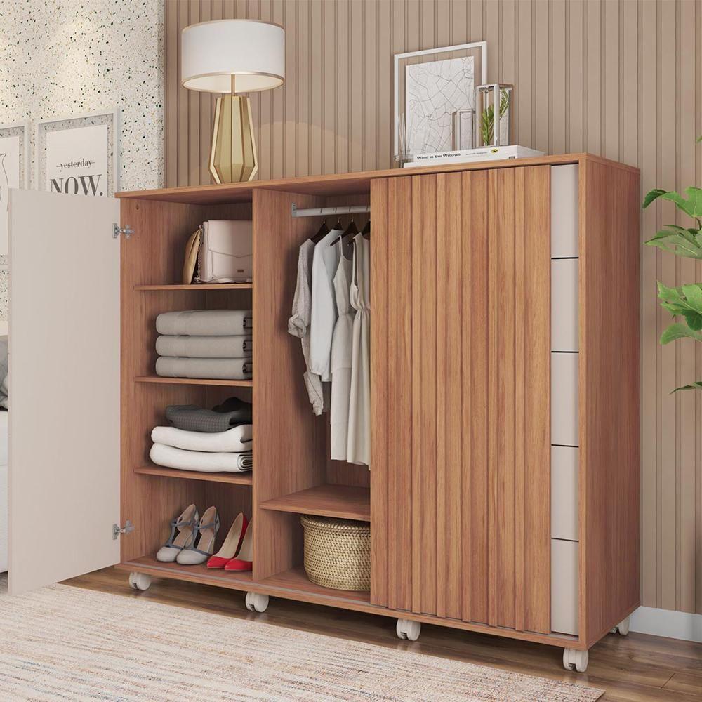 Cômoda Grande 2 Portas 5 Gavetas Marrom Pegasus Caemmun - 8