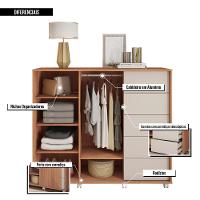 Cômoda Grande 2 Portas 5 Gavetas Marrom Pegasus Caemmun