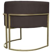 Kit 2 Poltronas Decorativa Recepção Luna Suede Cores Base De Ferro Champagne Marrom Suede - 2